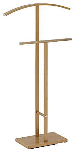 IDIMEX Herrendiener Scott aus Metall in golden lackiert, eleganter Stummer Diener mit Hosenbügel, schöner Damendiener mit Kleiderbügel