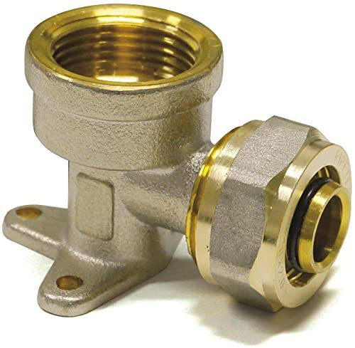 SRB Schraubfitting Wandwinkel Wandscheibe 16x2 mm 1/2 Zoll Innengewinde für Mehrschicht-Verbundrohr, DVGW, UBA-konform, bis max.100°C