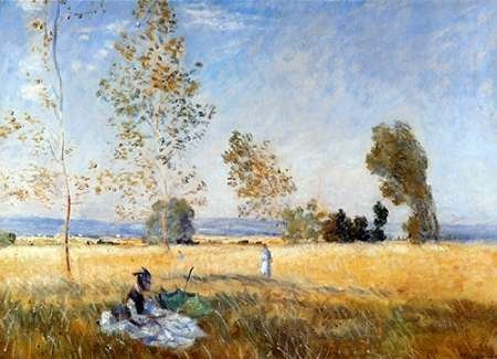 Feeling at home LEINWANDDRUCK im SCHATTENFUGENRAHMEN Wiese bei Bezons Monet Claude - Museo horizontal Kunstbilder im Holzrahmen cm_40_X_56