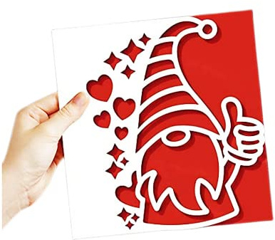 Sredwtk Herz Sterne Gnome Stanzschablonen Wichtel Stanzschablonen Weihnachten Prägeschablonen Stamping Schablone für Diy Album,Scrapbooking,Karten