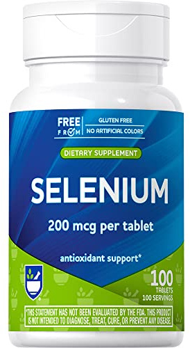 Rite Aid Selenium Tablets 200 mcg, 100 Count, Natural Mineral and Antioxidant, Essential Support for The Body
