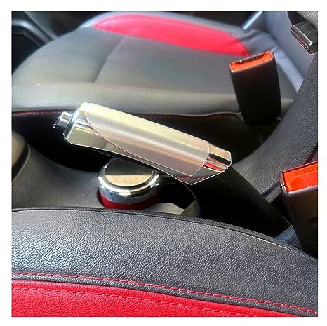 JNNJ Auto Handbremsabdeckung, Universal Stylish Auto Handbremse Protector Cover, Auto Handbremse Dekoration Abdeckung, Dekoration Handbremshebel Schutzhülle(Silber)
