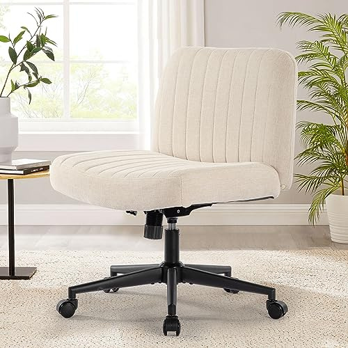 Bosmiller Schneidersitz Stuhl mit Stoffpolsterung，Criss Cross Chair Breiterem Kissen,Höhenverstellbar Schreibtischstuhl 200KG,Bürostuhl Ohne Armlehnen