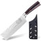 XYJ Autentico dal 1986, coltello giapponese Nakiri, acciaio inox Laser Damasco modello, 7 “coltello vegetale con fodero, manico in legno