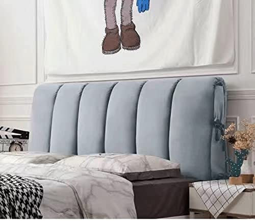 Bett kopfteil bezug Kopfteilbezug für Doppelbett Einzelbett niederländischer Samt-Kopfteilbezug verdickter Antikollisions-Kopfteilbezug Moderne Dekoration Beige-180 x 60 cm