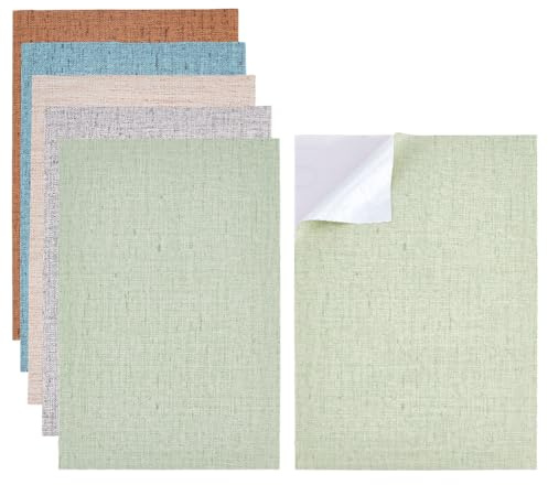 GOMAKERER 10 Blatt Puppenhaus Tapete 5 Farbe Selbstklebende Strukturierte Aufkleber wasserdichte Bodenbrettaufkleber Glänzender Kartonbogen Für Modell Und DIY Dekor, 300~305x202~205x0.4mm
