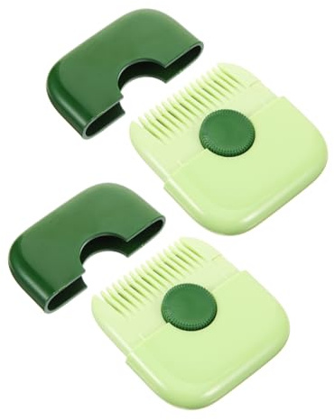 BESTYASH 2 Stück-pack Haarschneidekamm aus Kunststoff Grün für Damen und Mädchen zum Spliss Entfernen und Ausdünnen der Haare für Heimgebrauch