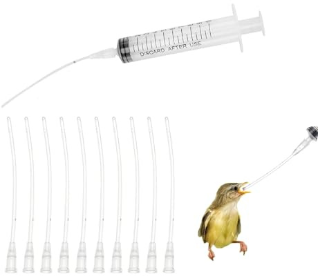 Baby Bird Feeding Syringe Set,10ml Feeding Syringe with 10 Pcs Tubes | Baby Feeder Young Bird Feeding Syringe Hand Feeder Tool for Milk Water for Parrots,Pigeons,Sparrows,and Small Animals