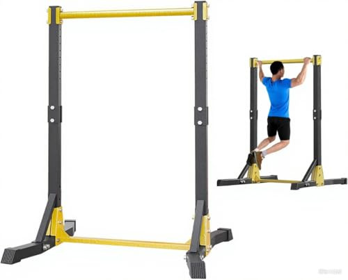Klimmzugstange Pull up Bar,Power Tower Dip Station, tragbare Klimmzugstangenstation mit 11 Höhenstufen,tragbares Trainingsgerät, Belastbarkeit bis 180 kg