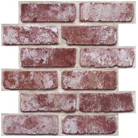 Commomy 3D Pannelli murali autoadesivi effetto pietra, 10 pezzi, 30 × 30 cm, rivestimento murale autoadesivo impermeabile in PVC 3D, carta da parati effetto pietra a mattoni per soggiorno, camera da