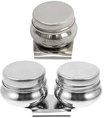 COOPHYA Set 2 Pezzi Vasetti in Acciaio Inox 304 per Immersione in Trementina e Pittura a Guazzo, Contenitori Piccoli e Portatili per Acquerelli e Olio, Tazze per Tavolozza da Esterno