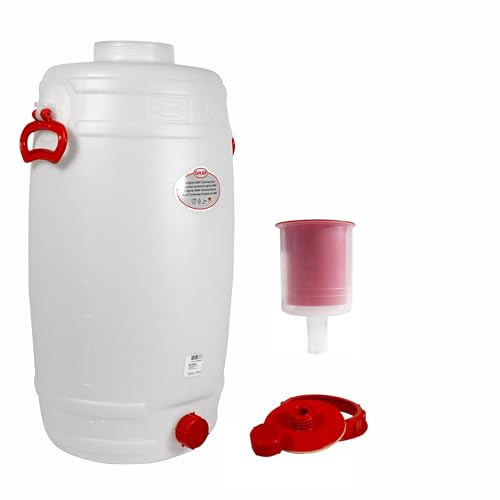 Graf Getränkefässer Saftfässer Kunststoffässer 10-500 Liter (Graf Getränkefass Rund 50 Liter mit Gärspund)