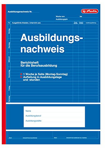 Herlitz 840702 Formularbuch Ausbildungsnachweis, DIN A4, 28 Blatt