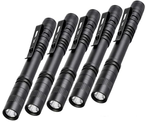 Tileon Pen Flashlight,5PCS Led Pen Light Flashlights with Clip,Mini Pocket Flashlight Small Penlight Inspection Flashlight