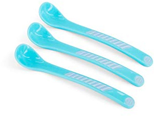 Twistshake Baby-Esslöffel-Set – 3er-Pack | BPA-freies Besteckset zum Entwöhnen von Babys | Lernbesteckset für Kinder | Kinderbesteck ab 6 Monaten | Pastellblau