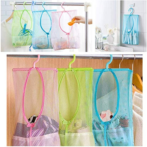 DurReus Outdoor Mesh Clothespin Bag Bathroom Shower Caddy Holder Home Storage Kitchen Organizer Hanger Sack Clips Holders 3 Pack