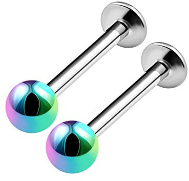 KJM FASHION 2 STK Chirurgischer 316-l-stahl Labret 1,6 mm 14g Ohrringe