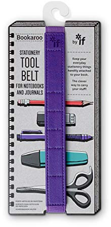 IF Bookaroo Tool Belt Stationery Organiser Pen-Holder Stationery Holder Notebook Strap, Purple