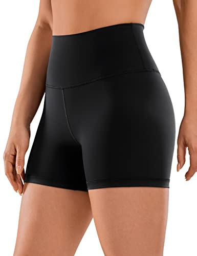 CRZ YOGA Naked Feeling Radlerhose | Glatt, Mittlere Kompression, Yoga, Versteckte Bundtasche, 7/10/15cm, für Damen