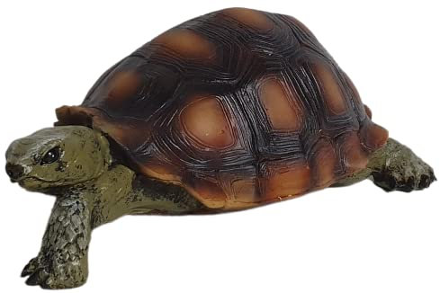 Bambelaa! Figura decorativa de tortuga para jardín, grande, para interior y exterior, aprox. 15 x 9 x 6 cm, color verde y marrón