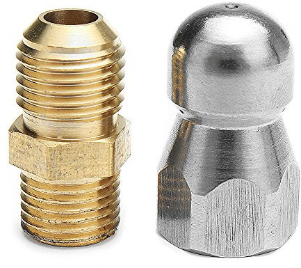 TuToy High Pressure Drain Nozzle 1 Front 3 Rear M14 Thread For Pipe Dredge Cleaning