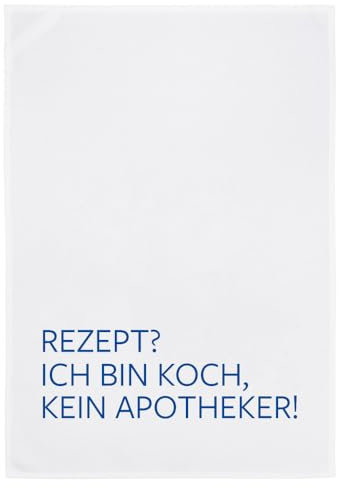 Geschirrtuch weiß, Rezeptfrei in Blau