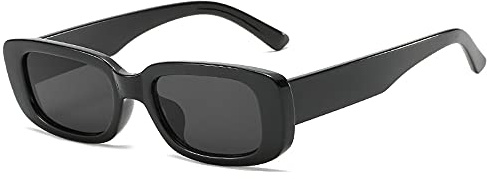 RUNHUIS Retro Rechteck Sonnenbrille Damen Herren Chunky Sonnenbrille Vintage Small Square Fashion Brille
