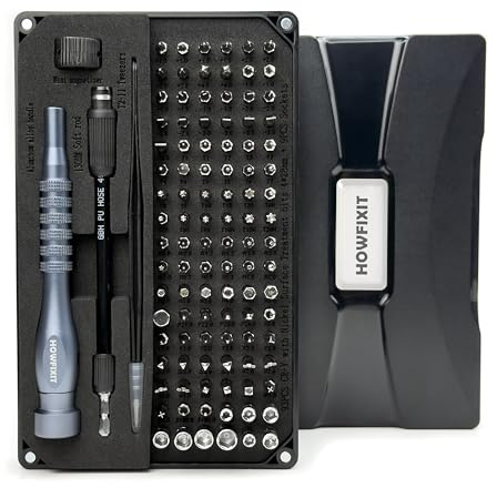 HowFixit PRO MAX 106-in-1 Screwdriver Set for Repair Electronics Disassembly Laptop, Game Console, Smartphone, iPhone, MacBook, PC, Camera, Watch etc