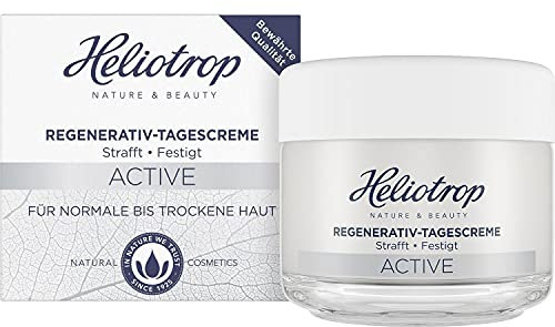 Heliotrop Feuchtigkeitsspendende Tagespflege für normale bis trockene Haut, Gesichtspflege mit Algenextrakt, Vitamin C und Rizinusöl, Active Regenerativ Tagescreme, 1 x 50 ml