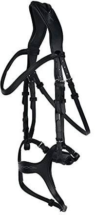 HORZE Peckham Anatomische Trense mit Bestickung, Schwarz, C