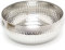 Carousel Home 24cm Stylish Silver Metal Kitchen Fruit Bowl | Round Stainless Steel Display Dish with Hammered Detail | Snack Bowl