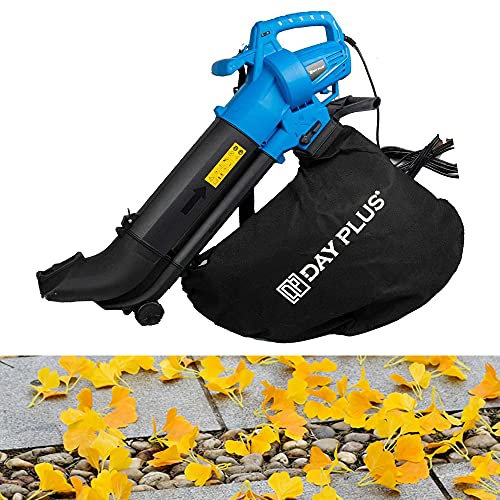 Leaf Blower and Vacuum, 3500W 3 in 1 Electric Garden Blower/Vacuum/Shredder, Leaf Collector with Wheels/35L Collection Bag/Carry Strap/10m Cable, 10:1 Shredding Ratio