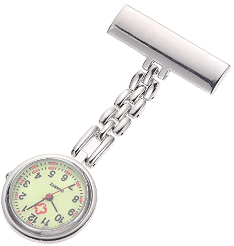 iplusmile Uhr Taschenuhr Schwesternuhr Brosche Quarzuhr Krankenschwesteruhr Ansteckuhr Quarzwerk Pflegeuhr Pflege Pulsuhr für Arzt Damen, 104846TKJD