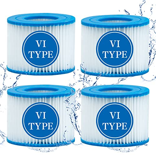 SXEIAV Filtre de spa de type VI et cartouche de remplacement de filtre de jacuzzi pour filtres de jacuzzi Coleman, pour filtre de jacuzzi gonflable (lot de 4)