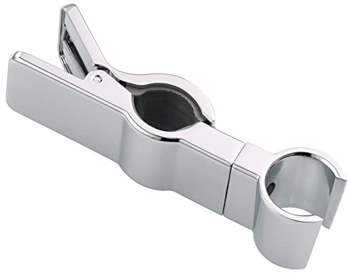 Tecmolog Handbrausehalter Ohne Bohren Verstellbar Zinklegierung Duschkopfhalterung für Duschstange 20-25mm, Chrom, ST39