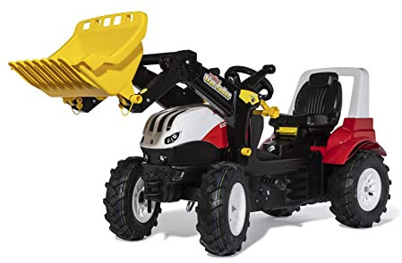 Rolly Toys rollyFarmtrac Steyr 6300 Terrus CVT 730025 (von3-8 Jahre, inkl. rollyTrac Lader und rollyAir Tyres, Sitz längen-und höhenverstellbar), rot