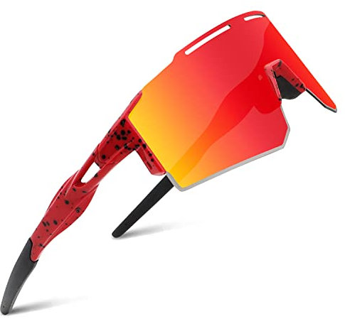 BangLong Fahrradbrille Winddicht Sonnenbrille Herren Damen TR90 Rahmen, UV400 Sportbrille für Schnelle Radfahren Laufen Golf Mtb Baseball Outdoorsport Fahrrad