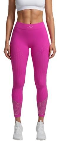 PRS Leggings Deportivos Mujer, Pantalones Cortos Running Shorts, Mallas Cintura Alta para Running, Yoga, Crossfit, Fitness, Gimnasio, Vóley Playa, Voleibol, Ciclismo, Fucsia (M-L)