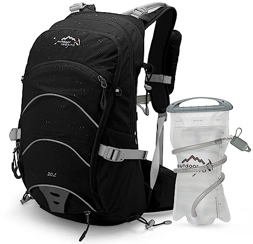 IX INOXTO Trinkrucksack, 20 l, Wanderrucksack, interner Rahmen, Rucksack mit 2 l Trinkblase und Regenschutz, für Radfahren, Camping, Jagd, für Männer und Frauen
