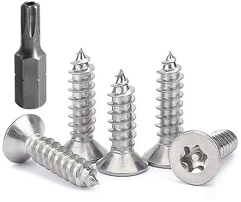 FarDeer Tornillo de fijación de acero inoxidable M4/M5 tornillo de chapa de Seguridad torx tornillo de chapa de Seguridad tornillo de plata antirrobo y a prueba de manipulación. (M4*20mm * 50pcs)