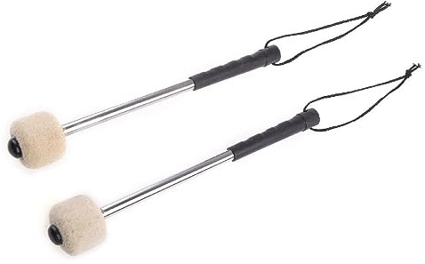 2Pcs Trommel Schlägel Stick Wolle Filz Percussion Schlägel Mit Edelstahl Griff Pauke Big Hammer Für Band Snare Drums Drum Hammer Percussion Schlägel Kinder Innovative Weiche Stahl Sets Tasche Sticks