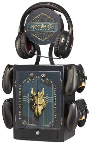 Numskull Offizielle Hogwarts Legacy Spiele-Schließfach, Controller Halter & Headset-Ständer für PS5, Xbox Series X|S und Nintendo Switch
