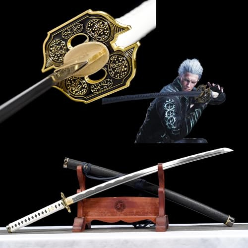 LQSMX 104cm Teufel May Cry 5 Vergil Anime Cosplay Schwert Yamato - Handgefertigte Katana Rebellion Dante