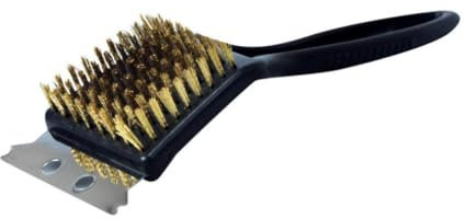Garden Mile 20cm 2in1 BBQ Brush And Heavy Duty Scraper Barbecue Cleaner Tools Durable Long Handled BBQ Scraper And Grill Brush Stainless Wire Brushes For Cleaning