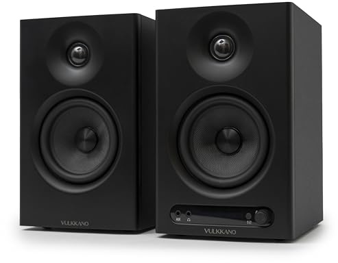 VULKKANO PRO4 Studio Monitore mit 4 Woofer, Bluetooth, Symmetrischem TRS-Eingang, RCA, Kopfhörerausgang, AUX, Optischem, EQ-Einstellungen, Lautsprecher für Monitor
