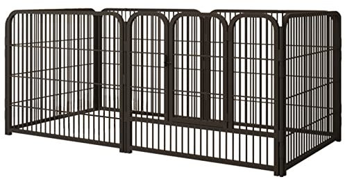 Kathson Welpenauslauf Welpenlaufstall，6 Panels Indoor Doggy Fence Exercise Pen Portable Puppy Kennel Heavy Duty Metal Enclosure Outdoor Corral Crate Cage für kleine mittlere Hunde Kaninchen Katzen