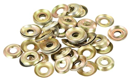 QUARKZMAN 100 Piezas Arandela Cónica, Hierro Amarillo Arandelas de Acabado Avellanadas para Tornillos M6 (Diámetro Interno M6 x Diámetro Exterior 17mm x Grosor 2mm)