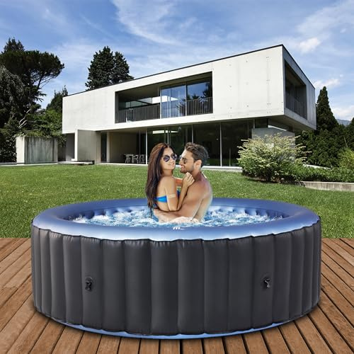 Miweba Whirlpool MSpa Bergen | 8 Personen Spa | Ø 224x70cm | 144 Massagedüsen | Ganzjähriger Einsatz Winterfest | In & Outdoor Pool | Gartenpool | Aufstellpool | Hot Tub | Swimmingpool