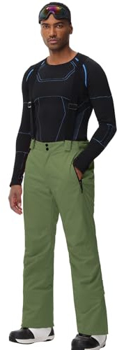 ALSOGO Herren Skihose wasserdichte Winddichte Winter Schneehose Outdoor Snowboardhose mit Abnehmbar Träger