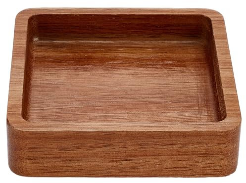 MAYJOYDIY Bandeja rectangular de madera de acacia para servir de 10 x 10 cm, pequeña tabla decorativa para galletas, postres, fiestas, alimentos, cocina, bandeja de quesos